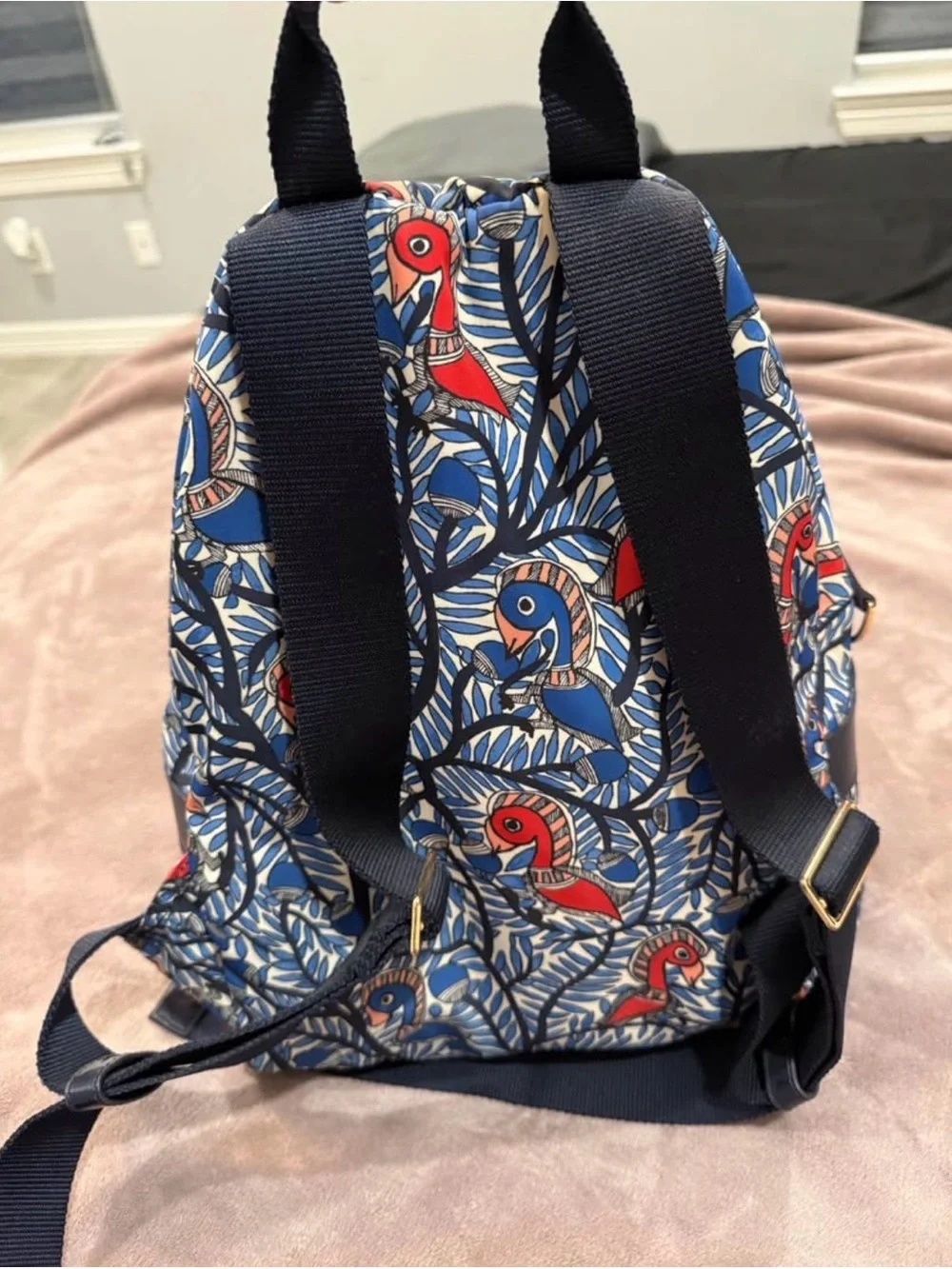 Tory Burch Parrot Print Mini Backpack - Blue & Red